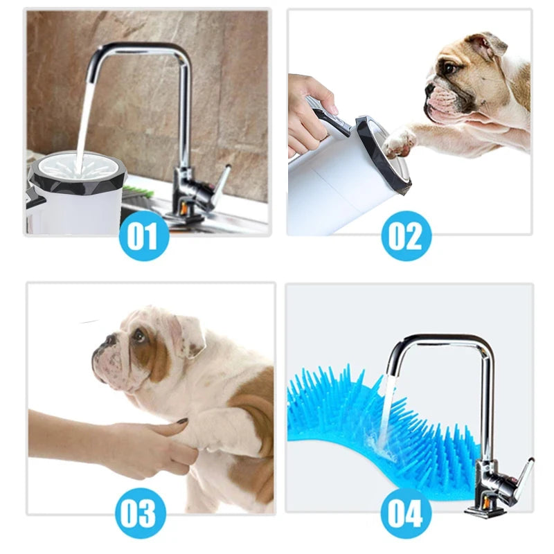 Automatic Electric Pet Foot Washer EU US Plug Feet Cleaning Cup Clean Tool Rechargeable Silicone Brush Paw Washer for Large Dogs