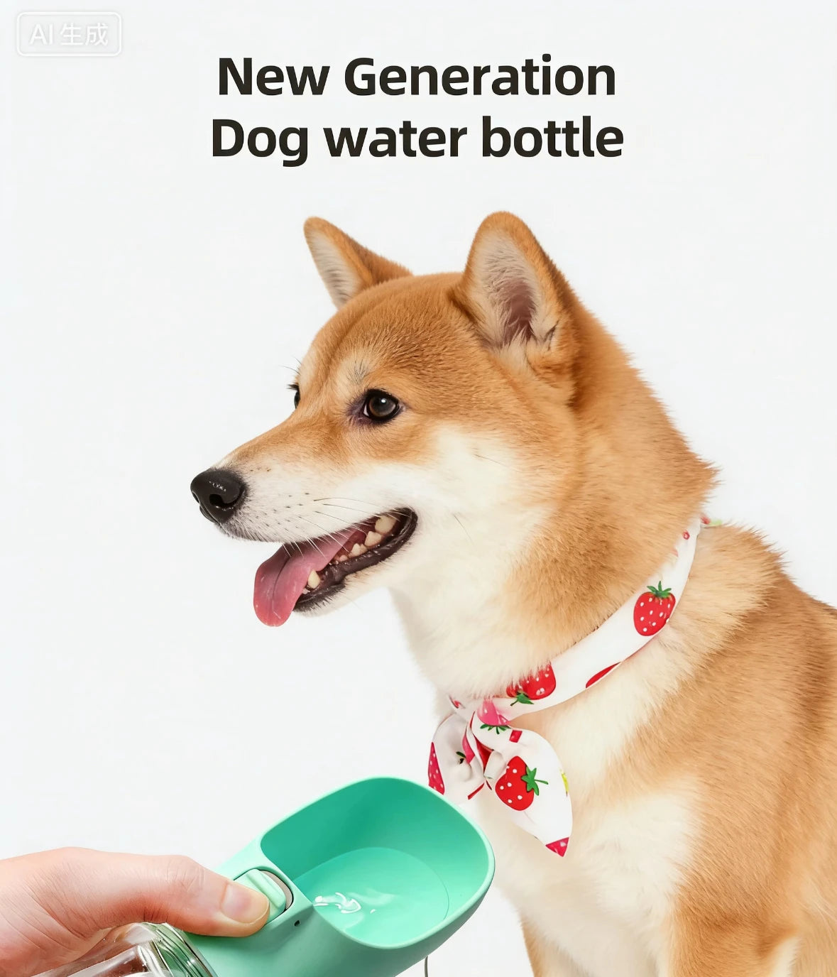 Portable Dog Water Bottle – Leakproof Travel Pet Water Feeder, for Pug/Chihuahua/Teddy/Bichon/Shiba/Corgi/Golden/Labrador