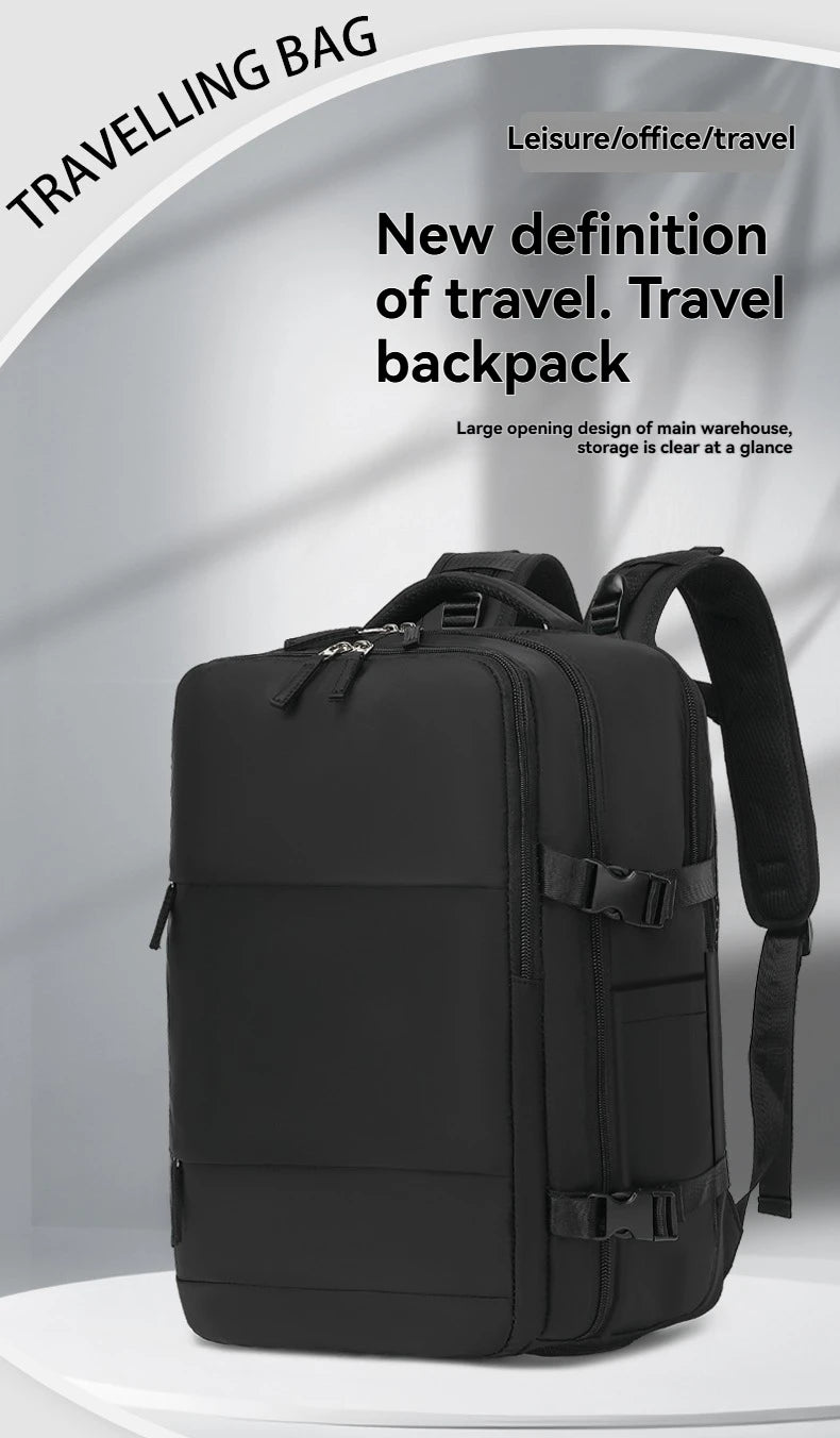Vacuum sealed built-in air pump travel backpack, expandable travel backpack, equipped with vacuum system