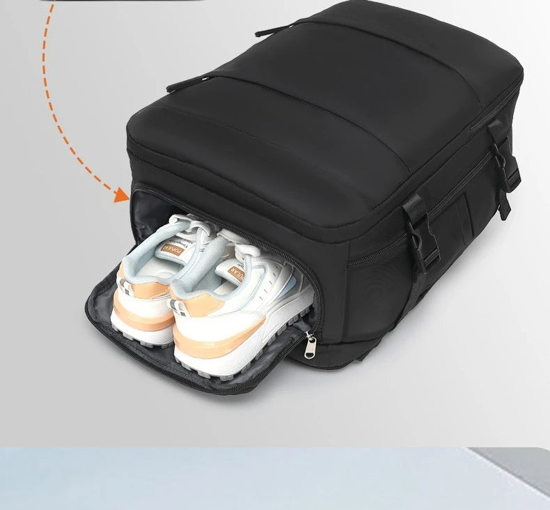 Vacuum sealed built-in air pump travel backpack, expandable travel backpack, equipped with vacuum system