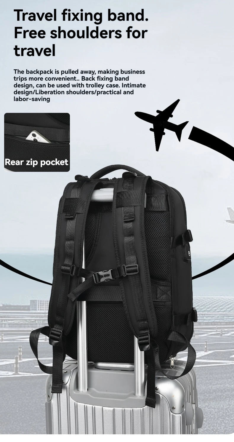 Vacuum sealed built-in air pump travel backpack, expandable travel backpack, equipped with vacuum system
