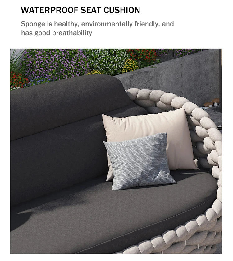 Modern Rattan and Aluminum Alloy Garden Sofa Set for Home Office or Garden Patio Outdoor Furniture With Rattan Design