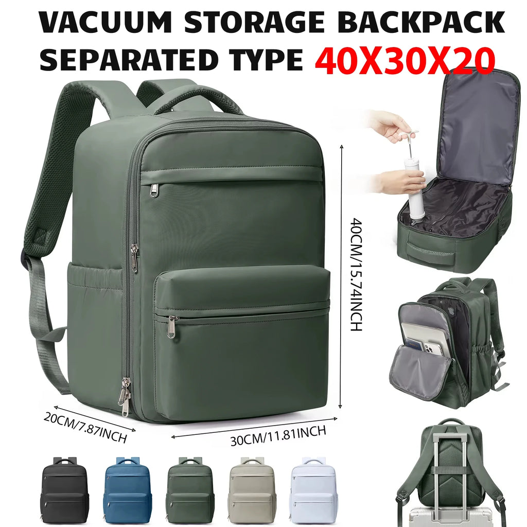 Ryanair 40x30x20 Travel Backpack Vacuum Compression Backpack , Wizzair Cabin Bag 15.6" Laptop Travel Bag，Storage Bag, Schoolbag
