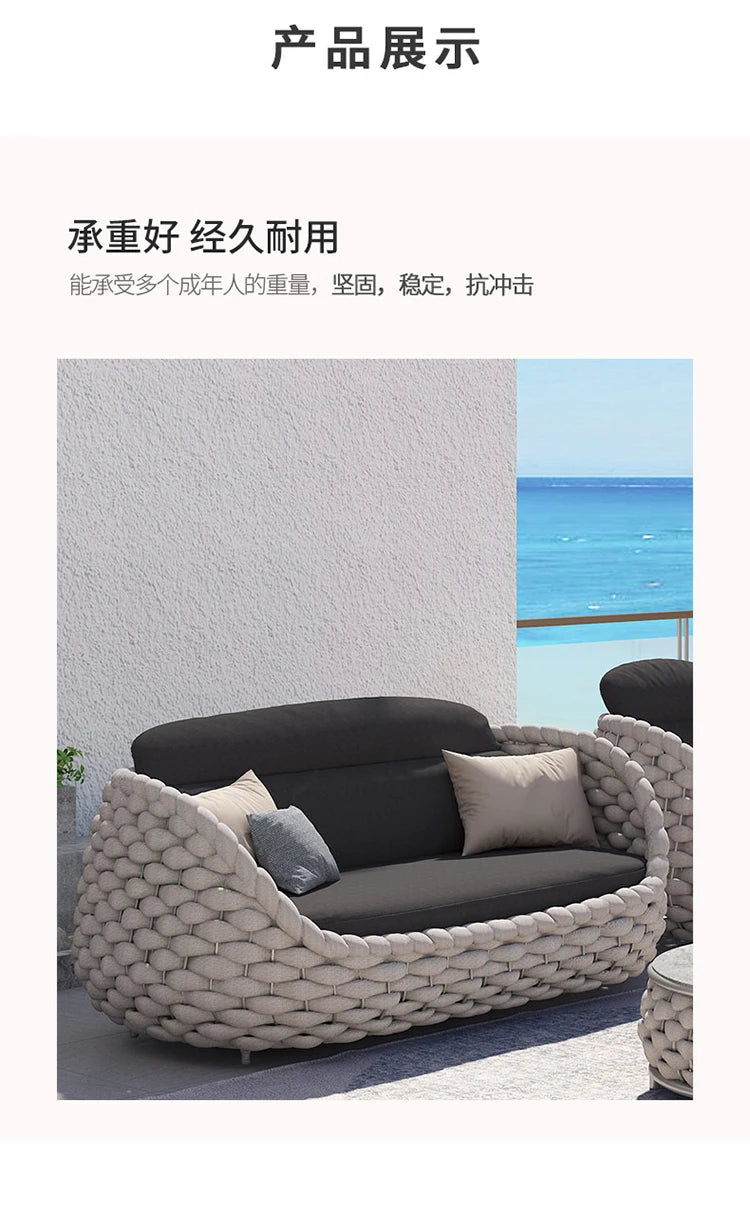 Nordic Fashion Courtyard Villa Garden Sofas Simplicity Leisurely Lazy Person's Garden Sofas Modern Outdoor Furniture Divano HBOS