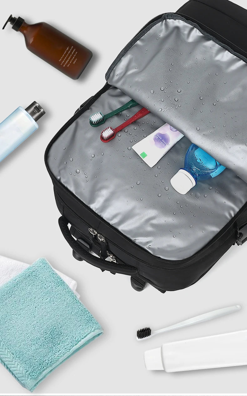 Vacuum sealed built-in air pump travel backpack, expandable travel backpack, equipped with vacuum system