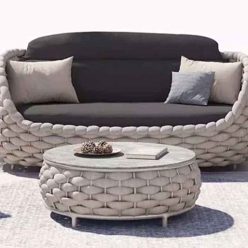 Nordic Fashion Courtyard Villa Garden Sofas Simplicity Leisurely Lazy Person's Garden Sofas Modern Outdoor Furniture Divano HBOS