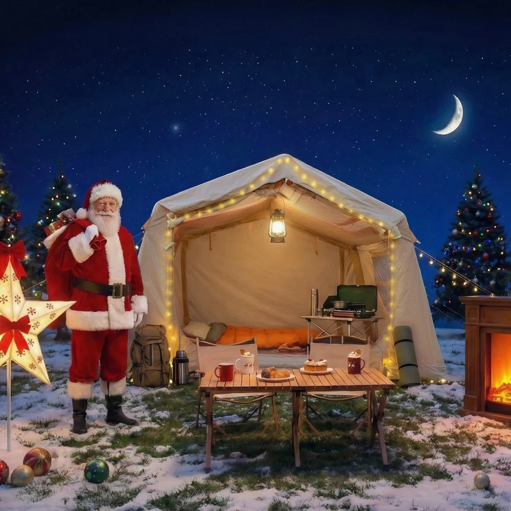 8㎡ Inflatable Camping Tent: Hand Pump, Easy Setup, 4-Season Waterproof Oxford, 4/6/8 Adults