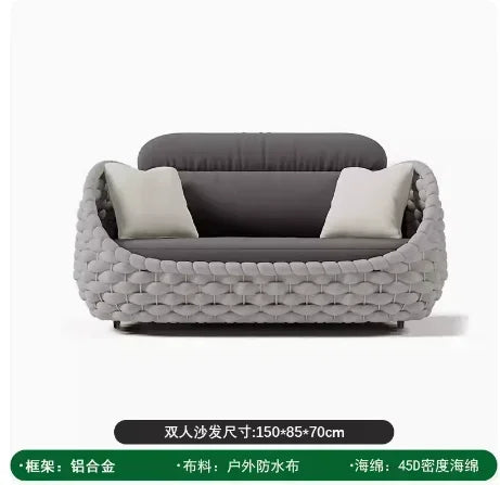 Nordic Fashion Courtyard Villa Garden Sofas Simplicity Leisurely Lazy Person's Garden Sofas Modern Outdoor Furniture Divano HBOS