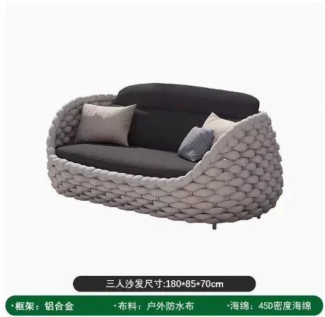 Nordic Fashion Courtyard Villa Garden Sofas Simplicity Leisurely Lazy Person's Garden Sofas Modern Outdoor Furniture Divano HBOS