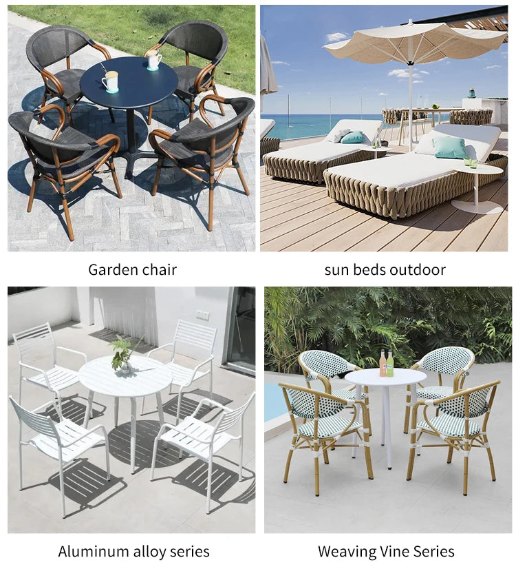 Modern Rattan and Aluminum Alloy Garden Sofa Set for Home Office or Garden Patio Outdoor Furniture With Rattan Design