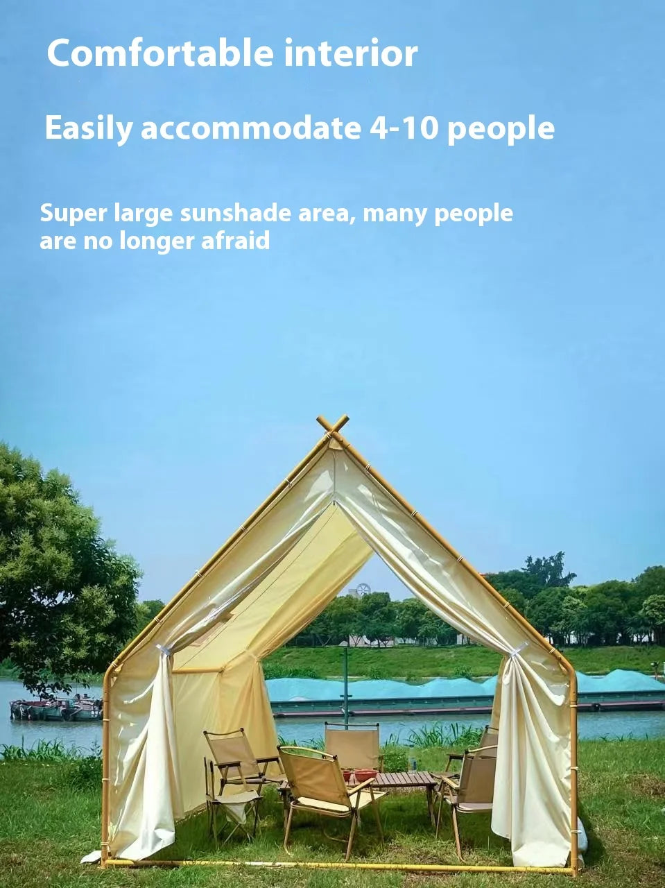 Hot Sale Outdoor Camping One Bedroom Use Waterproof Rainproof Canvas Dining Scenic Areas