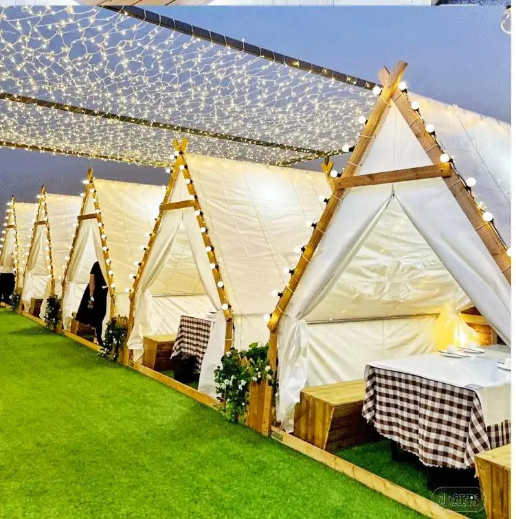 Hot Sale Outdoor Camping One Bedroom Use Waterproof Rainproof Canvas Dining Scenic Areas