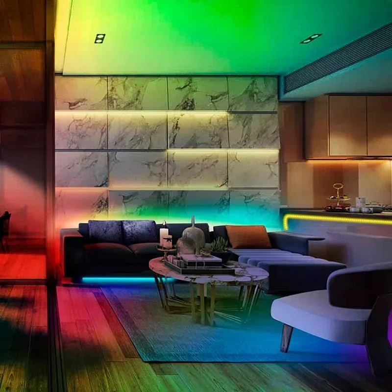 1-30M USB 5V LED Strip Lights With Bluetooth 24Keys Remote Control RGB Flexible Lamp Diode Tape For Room Decoration TV Backlight