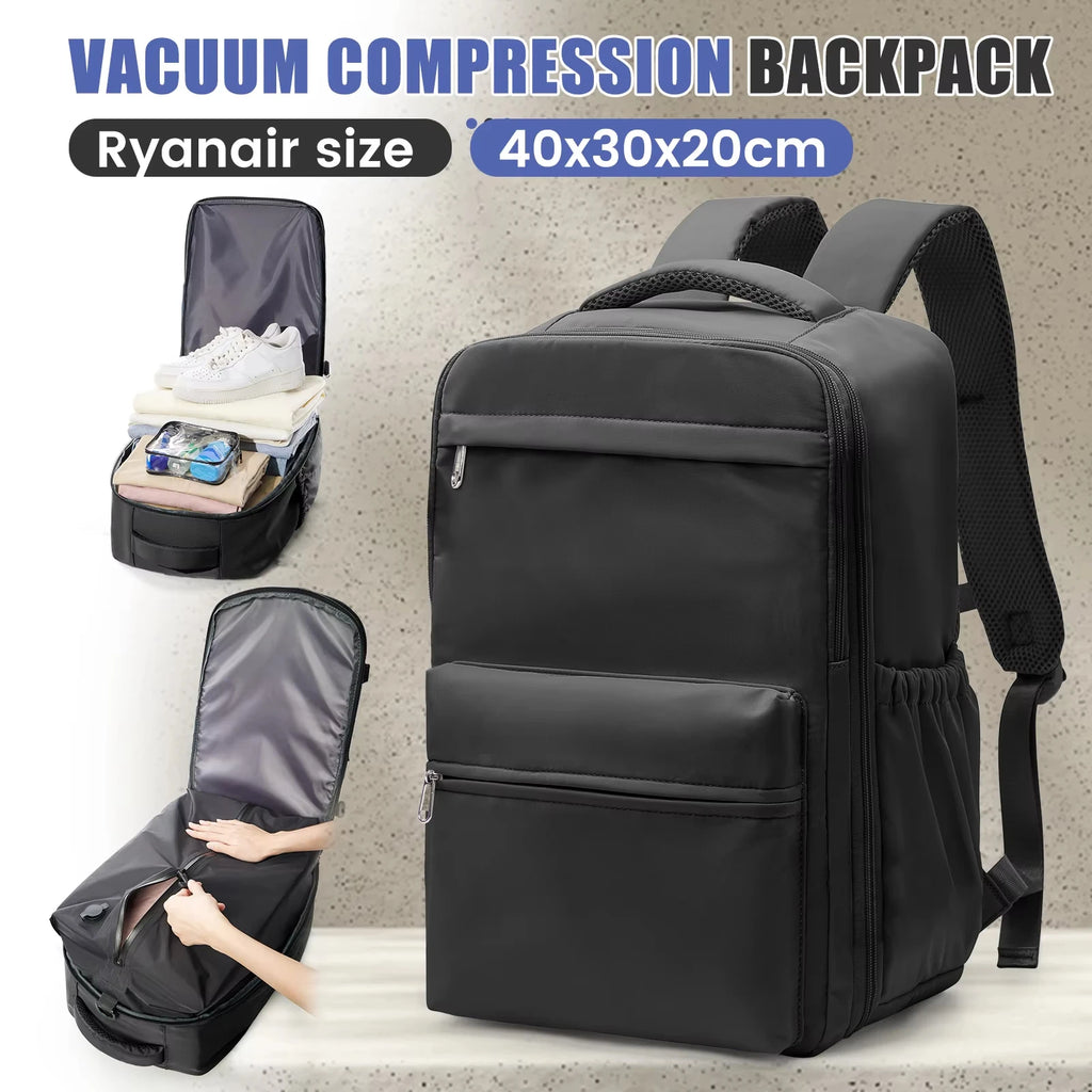 Ryanair 40x30x20 Travel Backpack Vacuum Compression Backpack , Wizzair Cabin Bag 15.6" Laptop Travel Bag，Storage Bag, Schoolbag