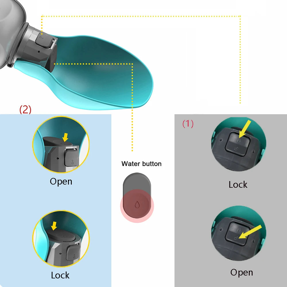 800ML Portable Dog Water Bottle For Small Medium Large Dogs Cats Foldable Puppy Outdoor Hiking Drinking Bowls Labardor Supplies