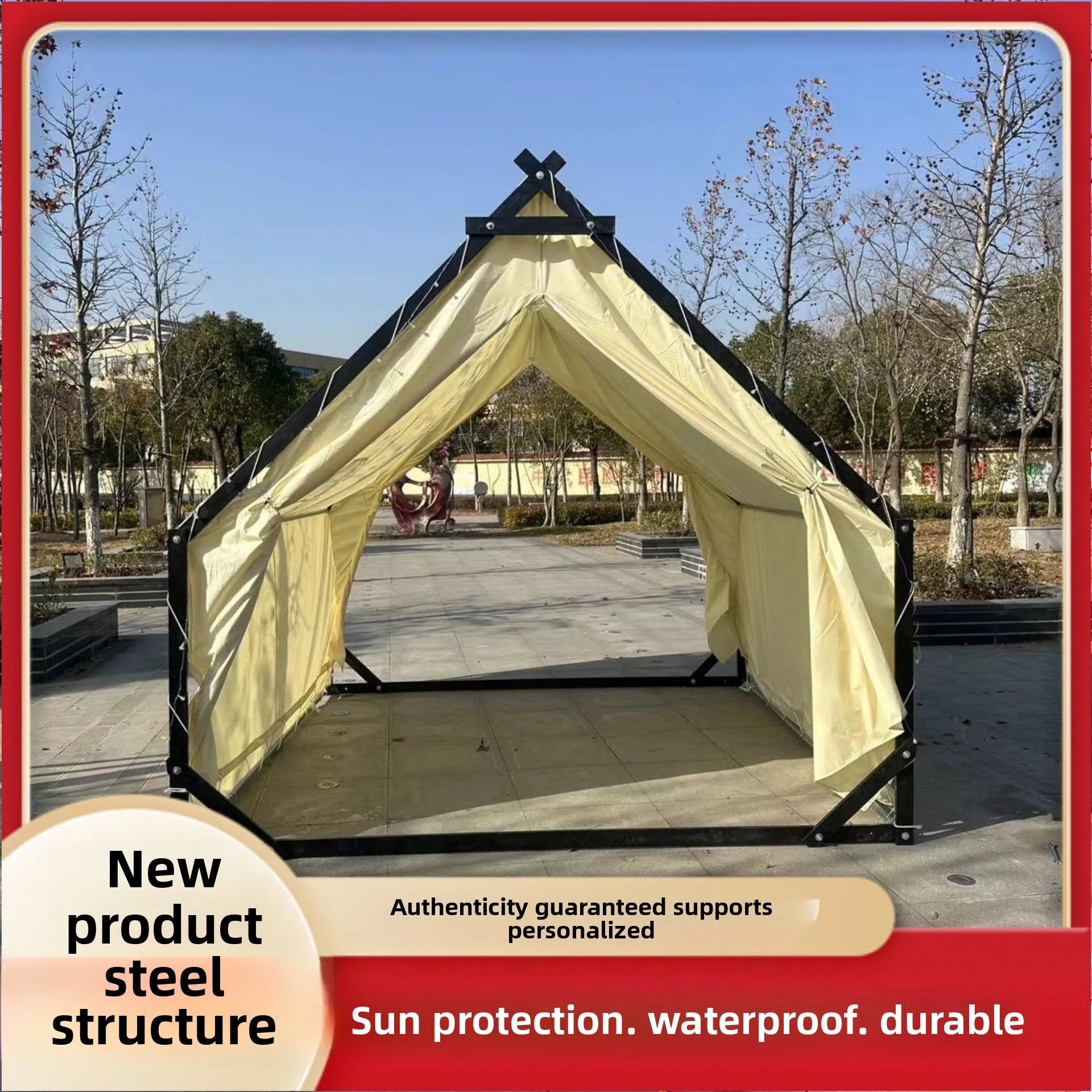 Hot Sale Outdoor Camping One Bedroom Use Waterproof Rainproof Canvas Dining Scenic Areas