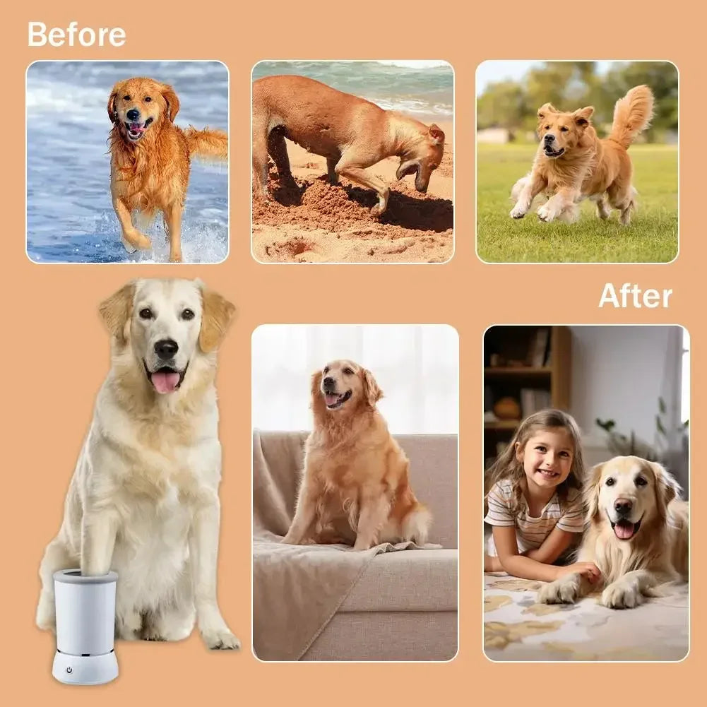 Automatic Dog Paw Cleaner Pet Foot Paw Washer Electric Paw Massager USB Charging for Small Medium Large Dogs Pet Foot Washer Cup