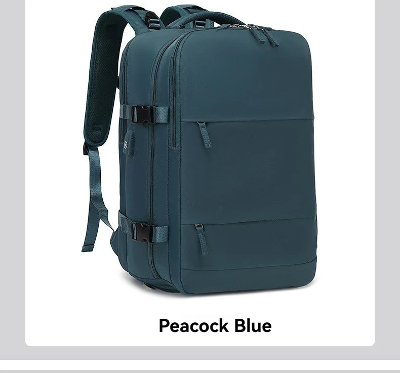 Vacuum sealed built-in air pump travel backpack, expandable travel backpack, equipped with vacuum system