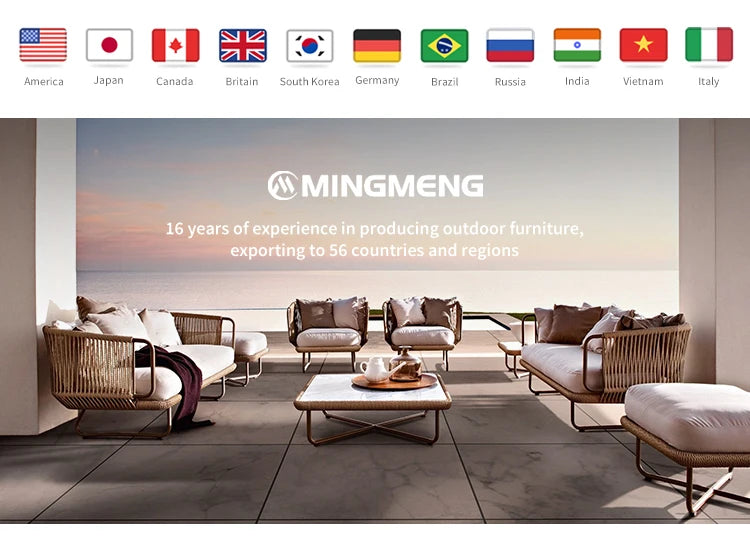 Modern Rattan and Aluminum Alloy Garden Sofa Set for Home Office or Garden Patio Outdoor Furniture With Rattan Design