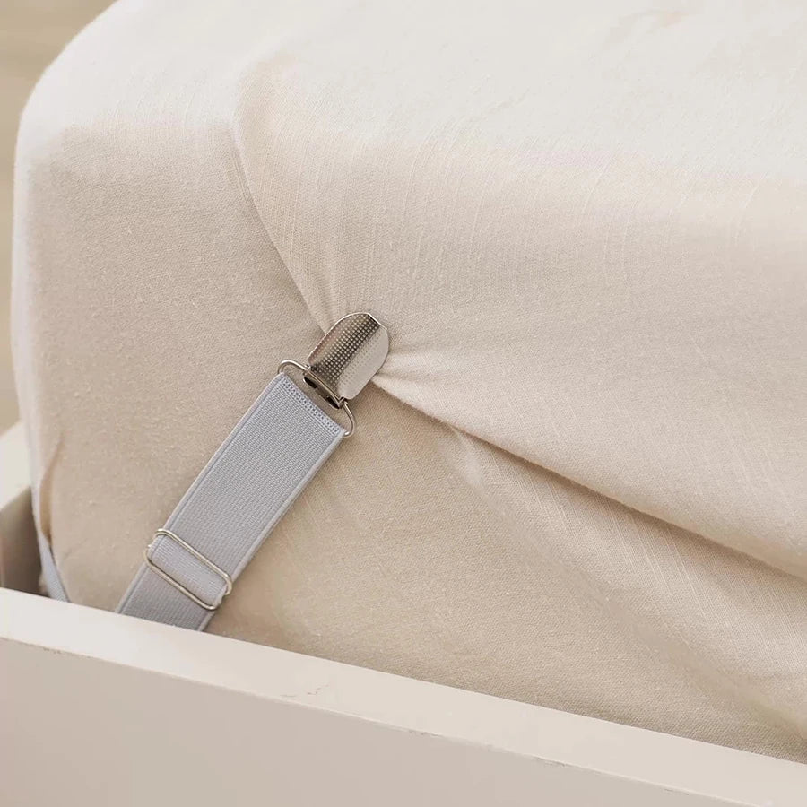 Bed Sheet Clips Adjustable Bed Sheet Holder Straps Set of 4 Elastic Fitted Bedding Clips Fasteners for Home Hotel