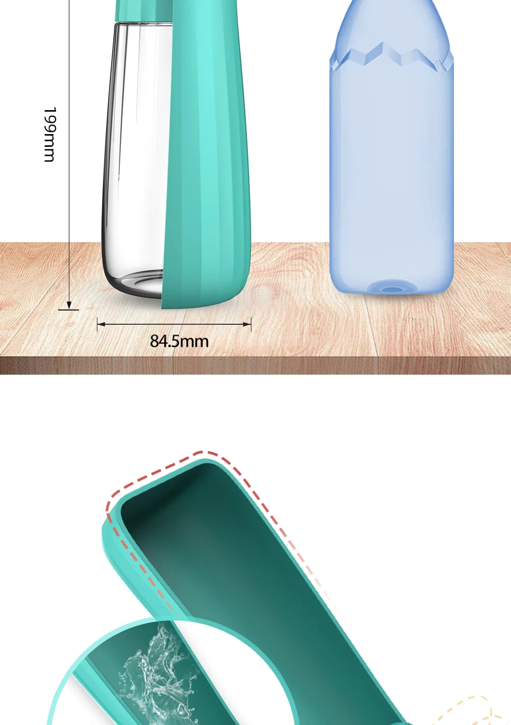 Portable Dog Water Bottle Dispenser for Small Large Dogs Foldable Puppy Outdoor Hiking Drinking Bowl French  Pet Accessories