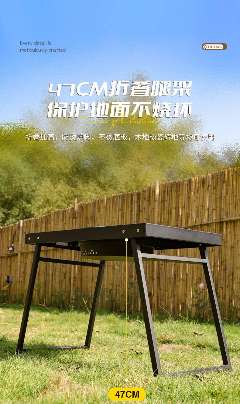 Black Modern Outdoor Table Bistro Firepit Garden Lounge Outdoor Table Portable Lawn Salon De Jardin Exterieure Patio Furniture