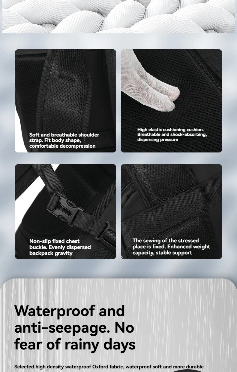 Vacuum sealed built-in air pump travel backpack, expandable travel backpack, equipped with vacuum system
