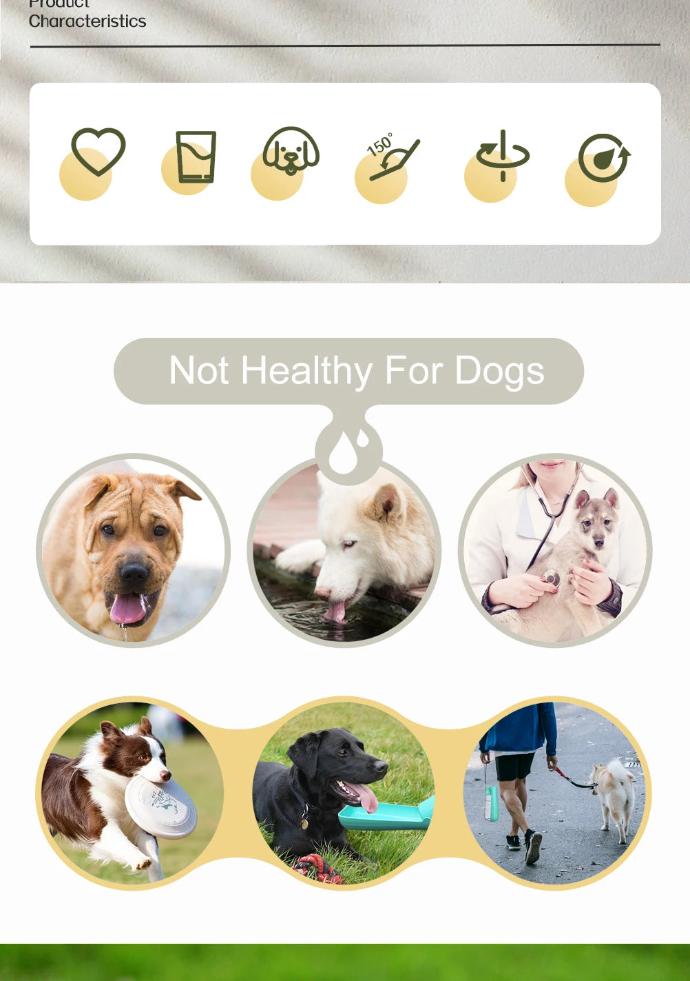 Portable Dog Water Bottle Dispenser for Small Large Dogs Foldable Puppy Outdoor Hiking Drinking Bowl French  Pet Accessories