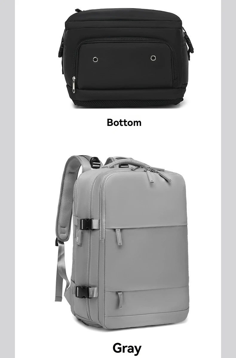 Vacuum sealed built-in air pump travel backpack, expandable travel backpack, equipped with vacuum system