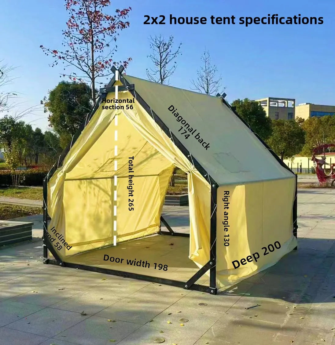 Hot Sale Outdoor Camping One Bedroom Use Waterproof Rainproof Canvas Dining Scenic Areas
