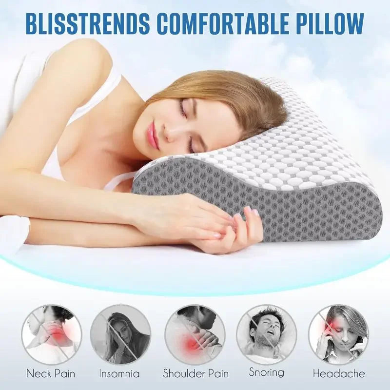 Cervical Pillow for Neck and Shoulder Pain Relief Contour Bed Pillow for Side, Back and Stomac Memory Foam Pillow for Sleeping