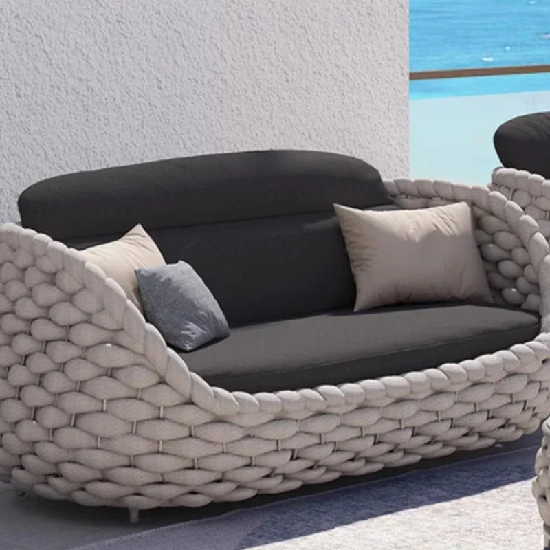 Nordic Fashion Courtyard Villa Garden Sofas Simplicity Leisurely Lazy Person's Garden Sofas Modern Outdoor Furniture Divano HBOS