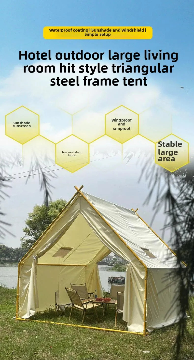 Hot Sale Outdoor Camping One Bedroom Use Waterproof Rainproof Canvas Dining Scenic Areas