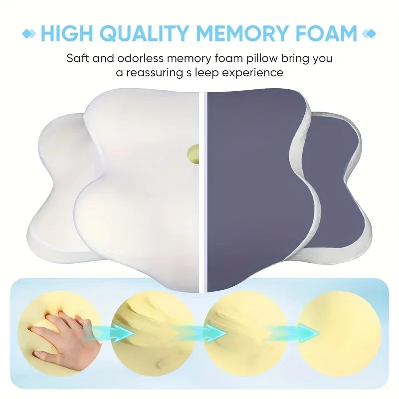 Cervical Pillow for Neck Support Ergonomic Butterfly  Memory Foam Pillows for Sleeping Side Back Stomach Orthopedic Bed Pillow