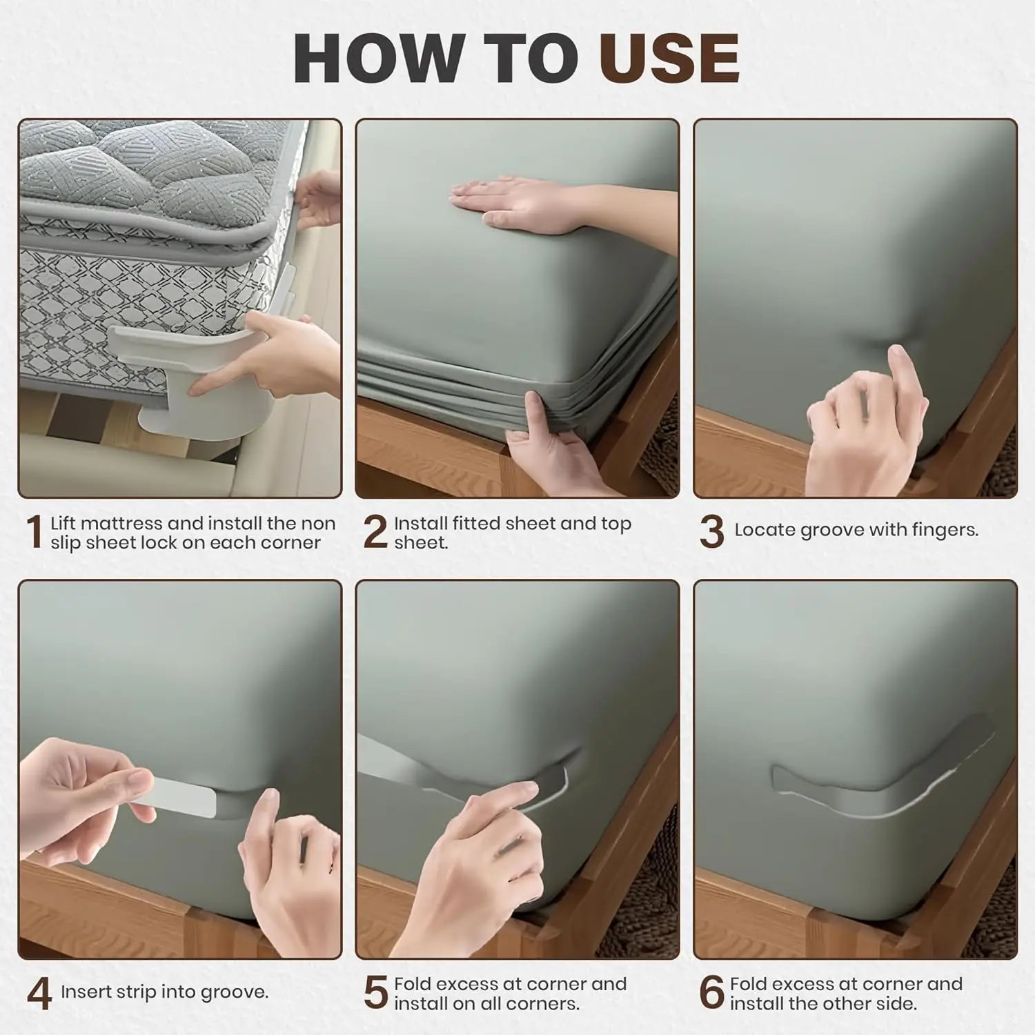 Bedsheet Holder Straps 4 Pack Fitted Sheet Clips Secure Non Slip Mattress Corner Straps Elasticated Heavy Duty Universal Fit