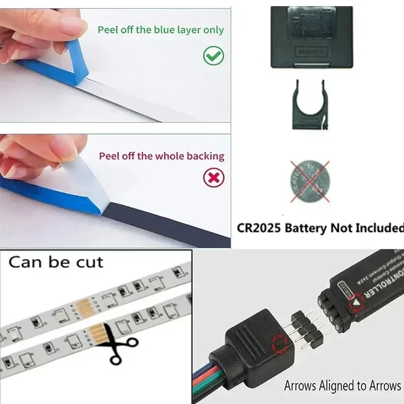 1-30M USB 5V LED Strip Lights With Bluetooth 24Keys Remote Control RGB Flexible Lamp Diode Tape For Room Decoration TV Backlight