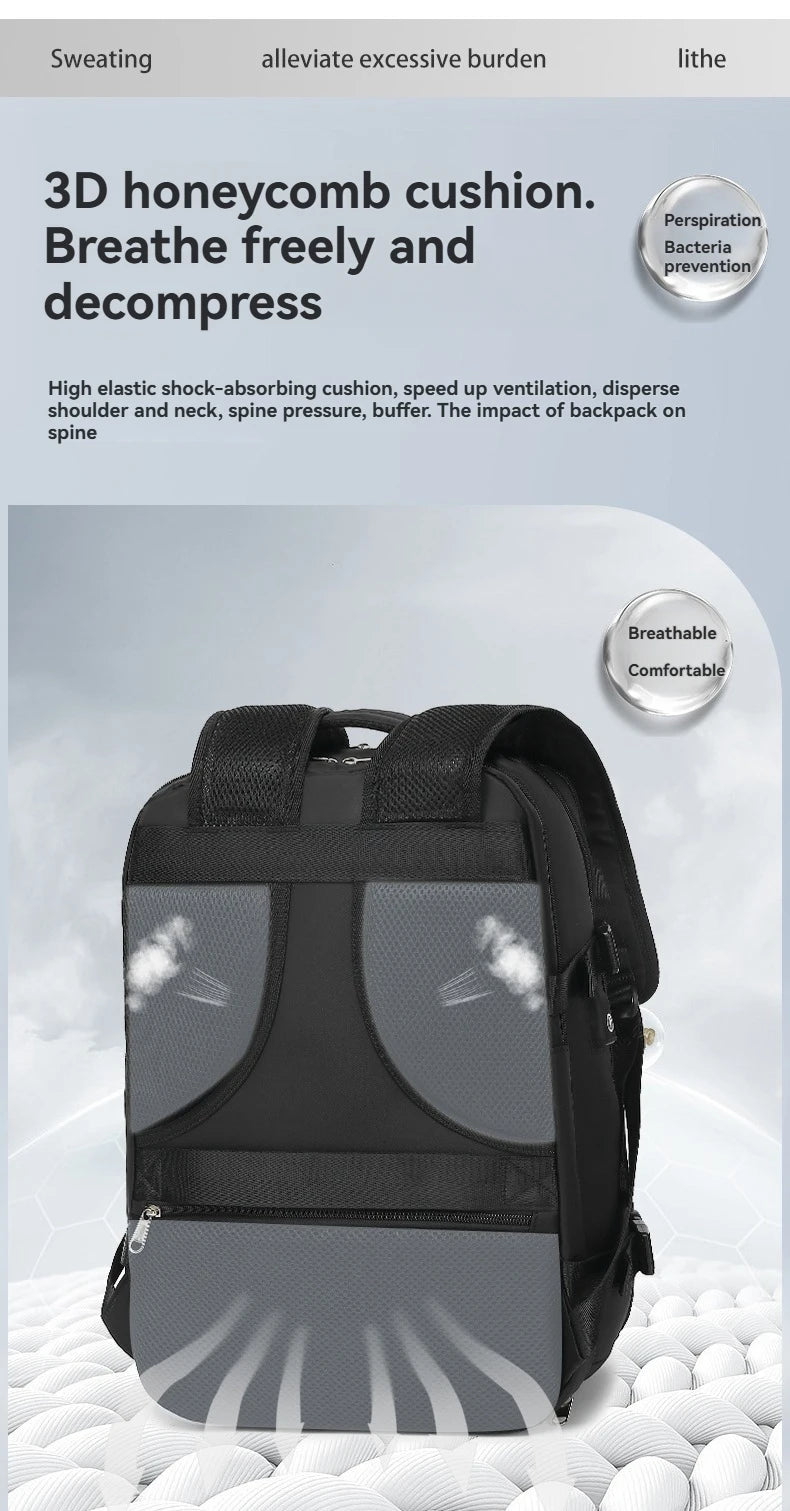 Vacuum sealed built-in air pump travel backpack, expandable travel backpack, equipped with vacuum system