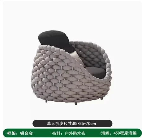 Nordic Fashion Courtyard Villa Garden Sofas Simplicity Leisurely Lazy Person's Garden Sofas Modern Outdoor Furniture Divano HBOS