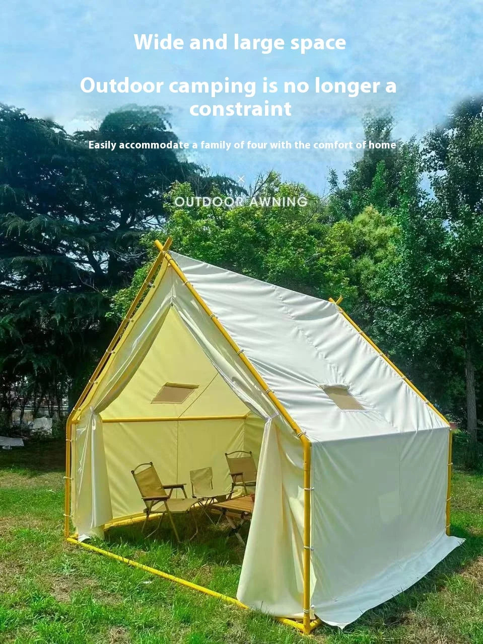 Hot Sale Outdoor Camping One Bedroom Use Waterproof Rainproof Canvas Dining Scenic Areas