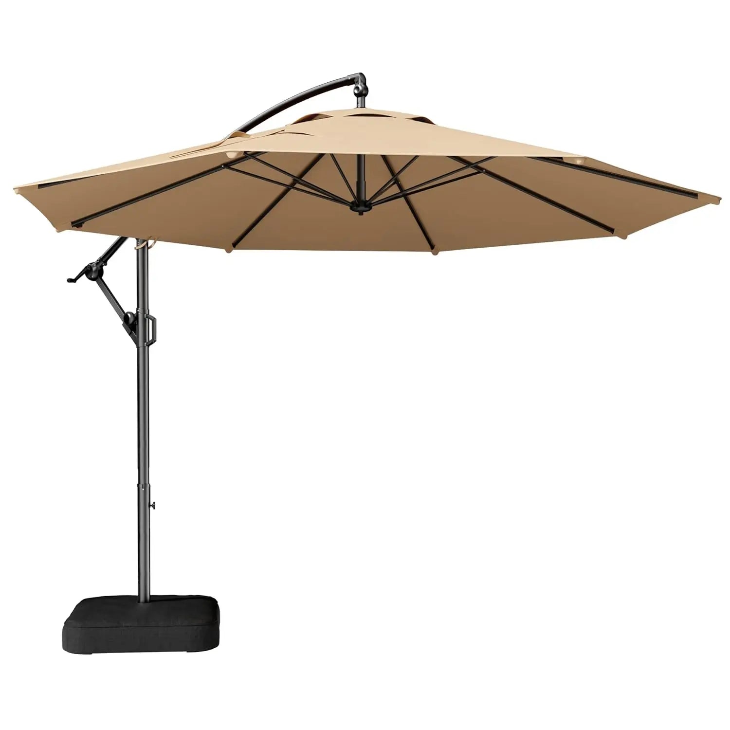 10ft Offset Patio Umbrella with Base Included, Cantilever Offset Hanging Patio Outdoor Market Umbrella UPF50+ UV, Customized