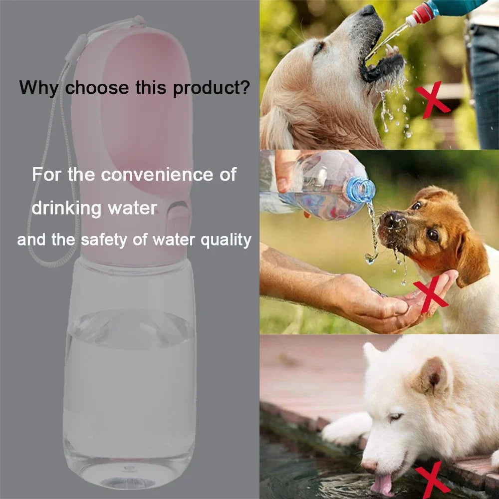 Portable Dog Water Bottle – Leakproof Travel Pet Water Feeder, for Pug/Chihuahua/Teddy/Bichon/Shiba/Corgi/Golden/Labrador