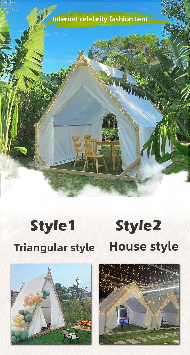 Hot Sale Outdoor Camping One Bedroom Use Waterproof Rainproof Canvas Dining Scenic Areas