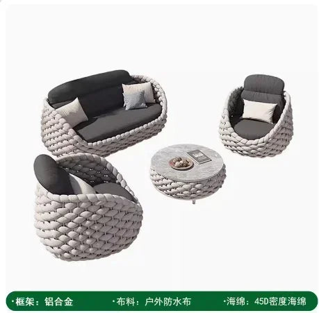 Nordic Fashion Courtyard Villa Garden Sofas Simplicity Leisurely Lazy Person's Garden Sofas Modern Outdoor Furniture Divano HBOS