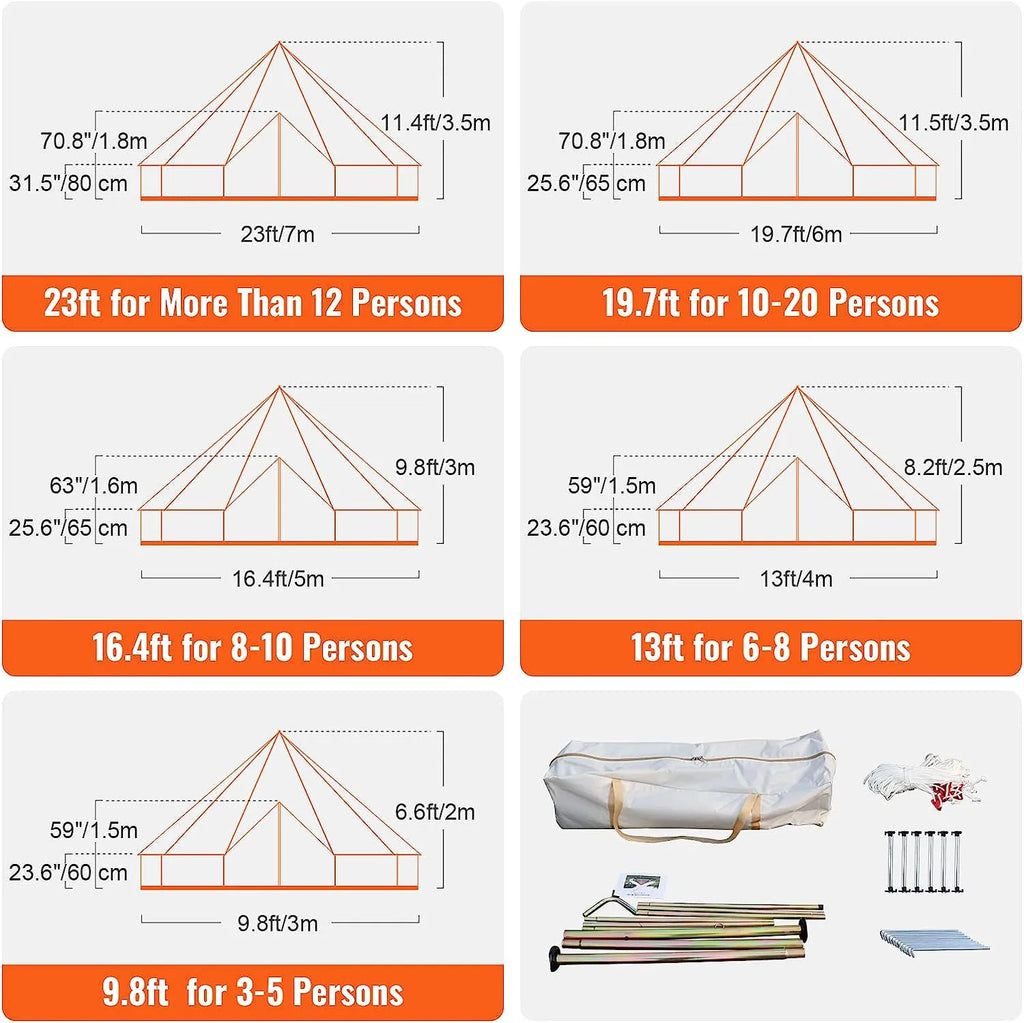 2026 Factory Cheap 3M Bell Yurt Camping Tent For Outdoor Travel