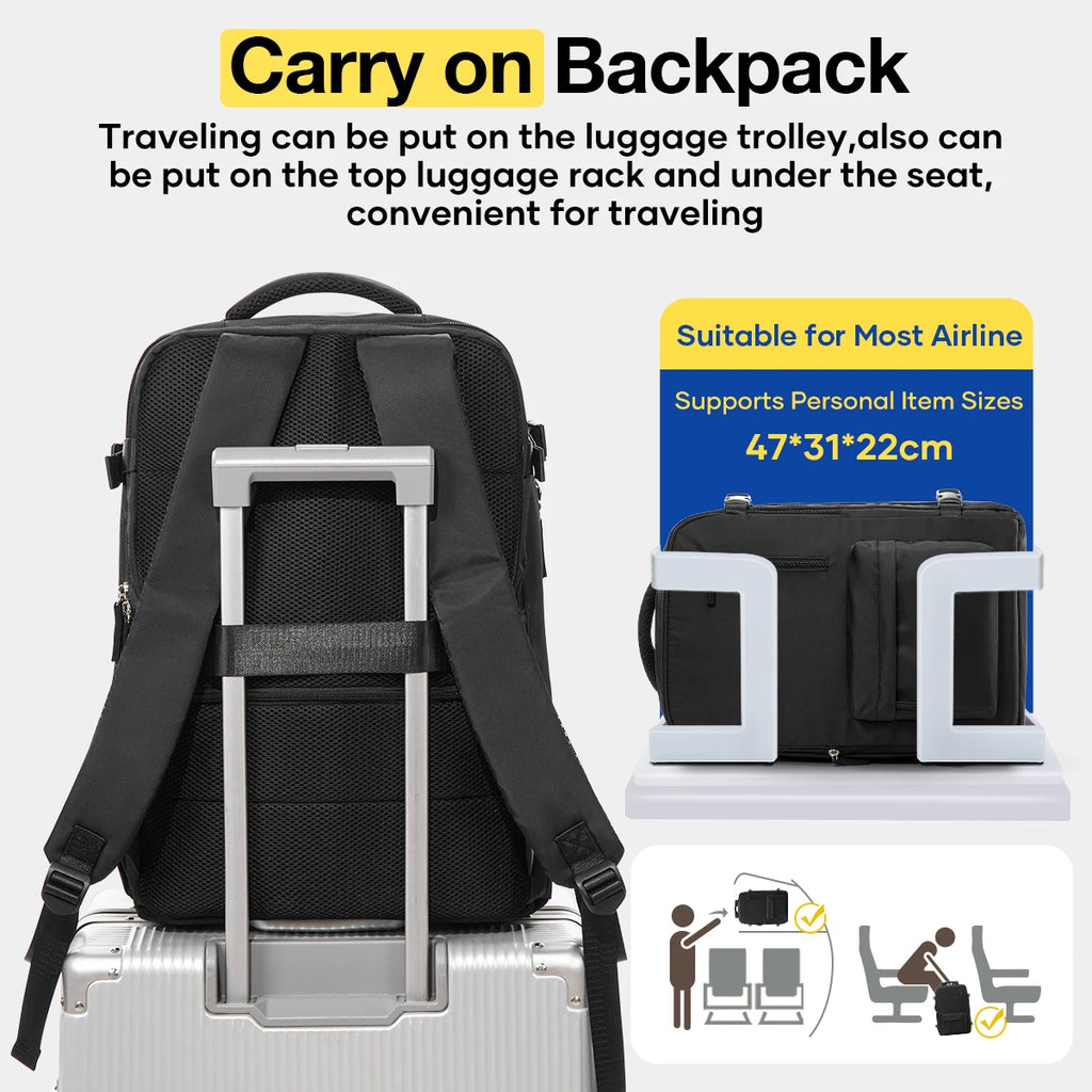Vacuum Travel Backpack, Easyjet Cabin Bag 45x36x20, Hand Luggage Bag Laptop Women Men Backpack School Bag, Vacuum Storage Bags