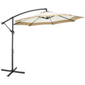 Outsunny 10FT Cantilever Umbrella: Crank, Cross Base for Deck, Backyard, Pool, Garden - Tan