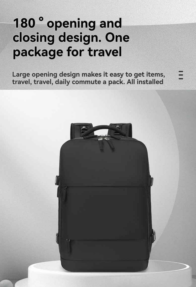 Vacuum sealed built-in air pump travel backpack, expandable travel backpack, equipped with vacuum system
