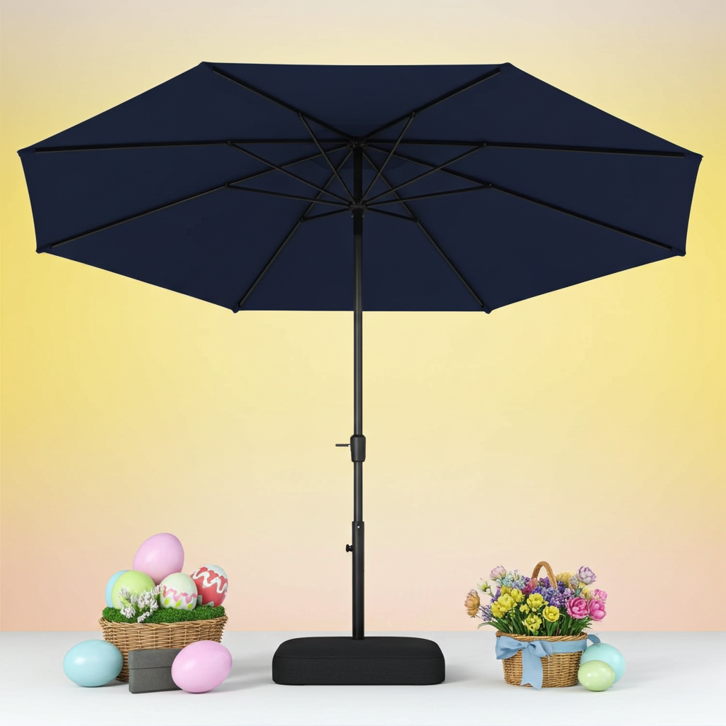 10ft Offset Patio Umbrella - w/Base, Cantilever Offset Hanging Patio Outdoor Market Umbrella UPF50+ UV Protection, Customized